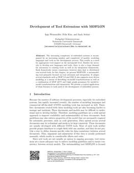 Development of Tool Extensions with MOFLON