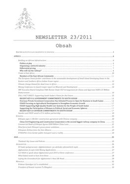 NEWSLETTER 23/2011 Obsah