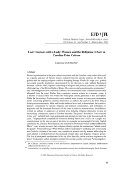 EFD / JFL Edebiyat Fakültesi Dergisi / Journal of Faculty of Letters Cilt/Volume 26 Sayı/Number 1 (Haziran/June 2009)