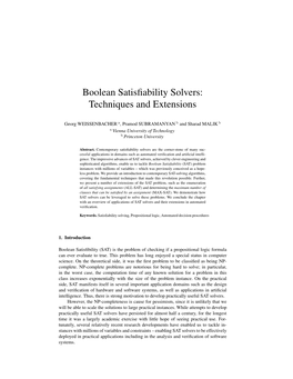 Boolean Satisfiability Solvers