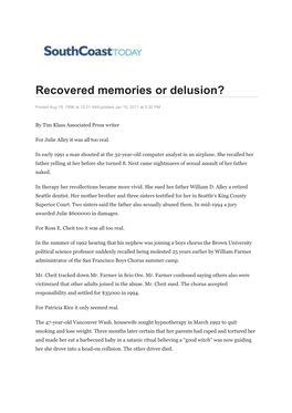 Recovered Memories Or Delusion?