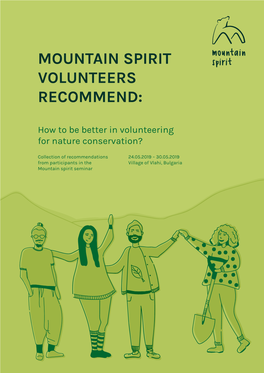Mountain Spirit Volunteers Recommend