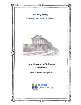 History of the Canada Southern Railway