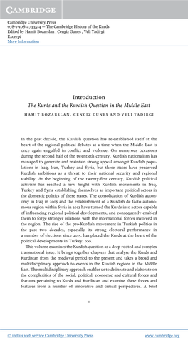 Introduction the Kurds and the Kurdish Question in the Middle East Hamit Bozarslan, Cengiz Gunes and Veli Yadirgi