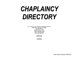 Chaplaincy Centers