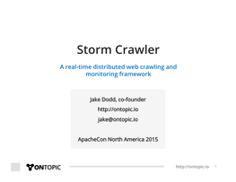 Storm-Crawler: Real-Time Web Crawling on Apache Storm