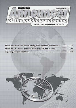 Of the Public Purchasing Announcernº38(112) September 18, 2012