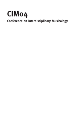 Conference on Interdisciplinary Musicology, Graz 2004: Abstract