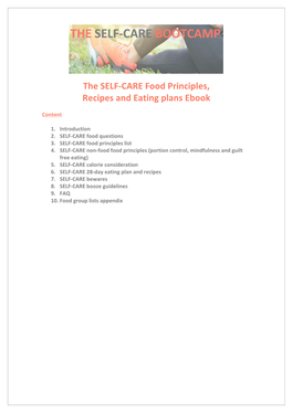 SELF-CARE Recipes & Eating Plan