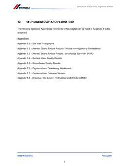 12 Hydrogeology and Flood Risk