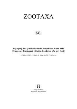 Zootaxa, Crustacea, Trapeziidae