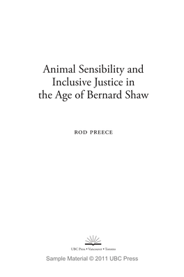 Animal Sensibility and Inclusive Justice in the Age of Bernard Shaw