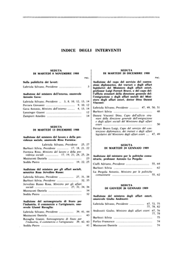 Indice Degli Interventi