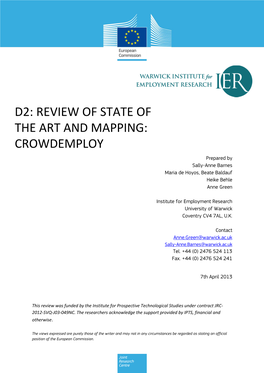 D2: Review of State of the Art and Mapping: Crowdemploy