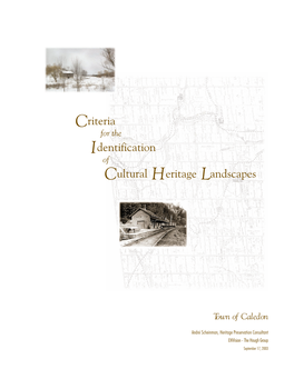 Criteria Identification Cultural Heritage Landscapes