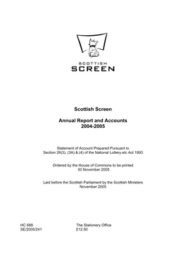 Scottish Screen Annual Report and Accounts HC