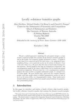 Locally $ S $-Distance Transitive Graphs