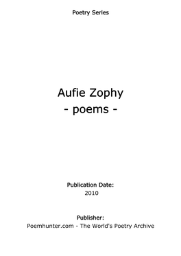 Aufie Zophy - Poems