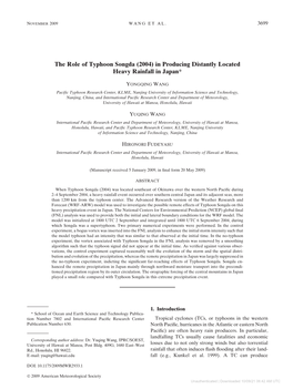 (2004) in Producing Distantly Located Heavy Rainfall in Japan*