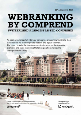 Webranking by Comprend Switzerland’S Largest Listed Companies