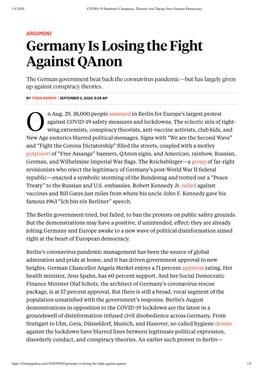 Germany Is Losing the Fight Against Qanon
