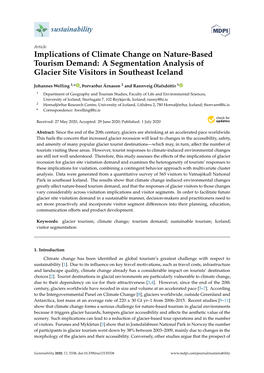 Implications of Climate Change on Nature-Based Tourism Demand: a Segmentation Analysis of Glacier Site Visitors in Southeast Iceland