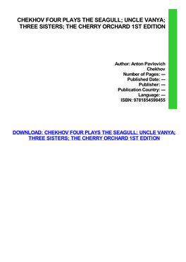 {PDF} Chekhov Four Plays the Seagull; Uncle Vanya; Three Sisters