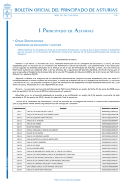 Boletín Oficial Del Principado De Asturias