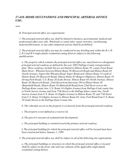 Home Occupations and Principal Arterial Office Use