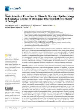 Gastrointestinal Parasitism in Miranda Donkeys: Epidemiology and Selective Control of Strongyles Infection in the Northeast of Portugal