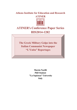 ATINER's Conference Paper Series HIS2014-1282