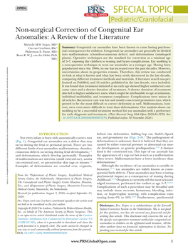 Nonsurgical Correction of Congenital Ear Anomalies of Congenital Correction on the Nonsurgical 2