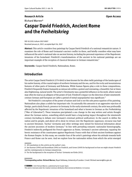 Caspar David Friedrich, Ancient Rome and the Freiheitskrieg