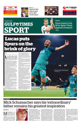 Lucas Puts Spurs on the Brink of Glory