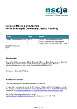 Notice of Meeting and Agenda North Strathclyde Community Justice Authority