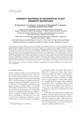 Diversity Patterns of Neotropical Plant Parasitic Microfungi