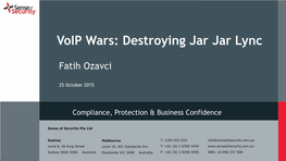 Voip Wars: Destroying Jar Jar Lync