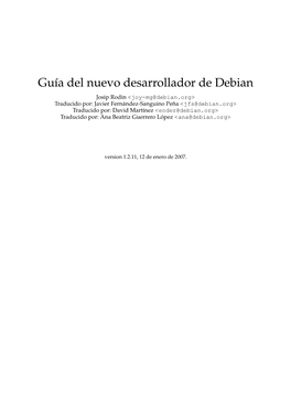 Guía Del Nuevo Desarrollador De Debian