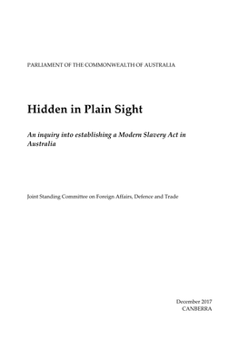 Hidden in Plain Sight: an Inquiry Into Establishing A