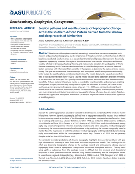 Erosion Patterns and Mantle Sources of Topographic Change Across the Southern African Plateau Derived from the Shallow and Deep