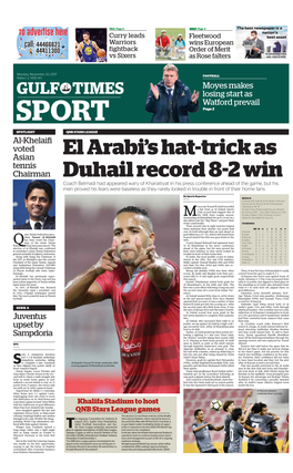 El Arabi's Hat-Trick As Duhail Record 8-2