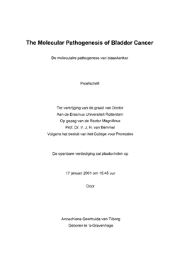 The Molecular Pathogenesis of Bladder Cancer