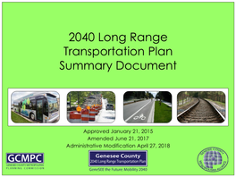 2040 Long Range Transportation Plan Summary Document
