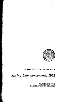 Spring Commencement, 1982