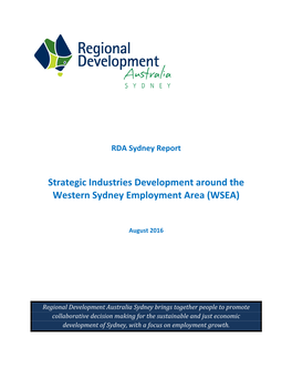 Western Sydney Strategic Industries Report, August 2016