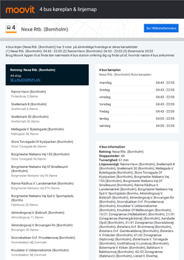 4 Bus Køreplan & Linjerutekort