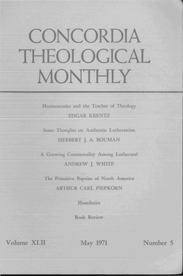 Concordia Theological Monthly