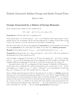 Finitely Generated Abelian Groups and Smith Normal Form