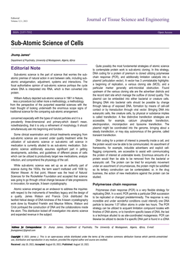 Sub-Atomic Science of Cells