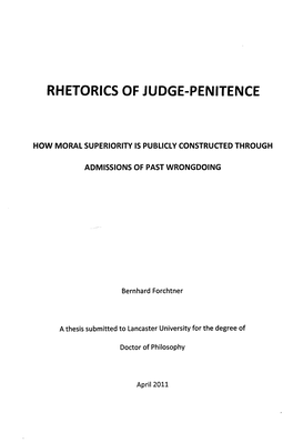 Rhetorics of Judge-Penitence